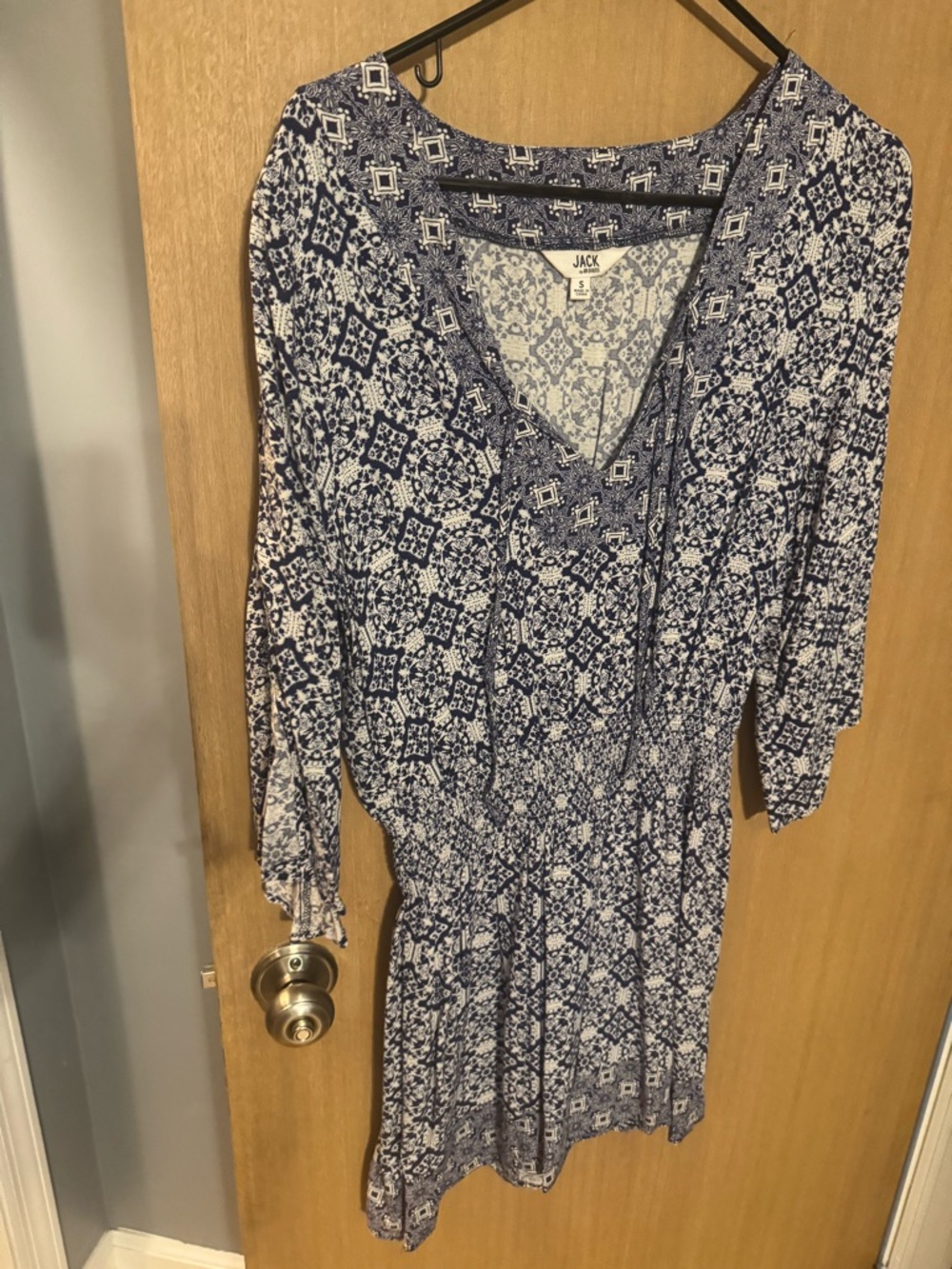 Jack by BB Dakota Navy and White Printed Women’s Dress
